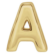 14K Yellow Block Initial A Slide Pendant