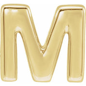 14K Yellow Block Initial M Slide Pendant