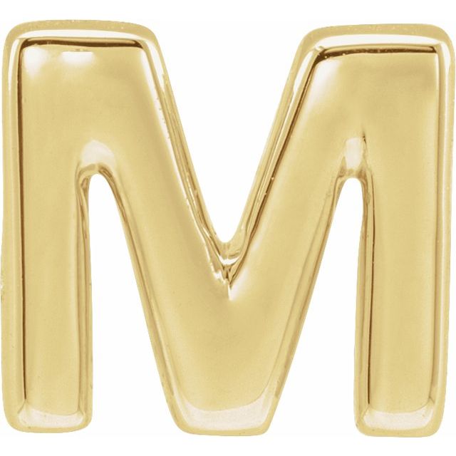 14K Yellow Block Initial M Slide Pendant