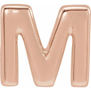 14K Rose Block Initial M Slide Pendant