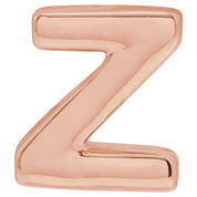 14K Rose Block Initial Z Slide Pendant