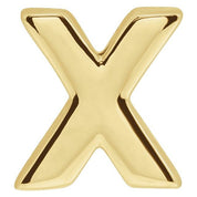 14K Yellow Block Initial X Slide Pendant