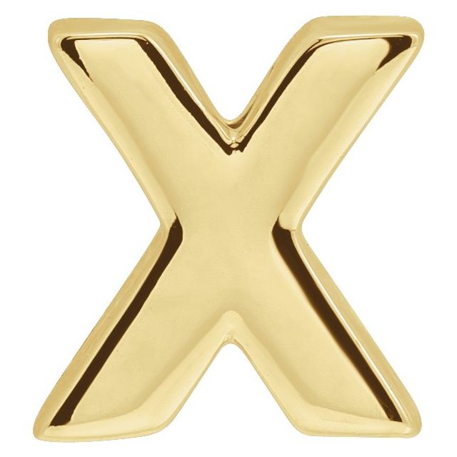 14K Yellow Block Initial X Slide Pendant