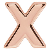 14K Rose Block Initial X Slide Pendant