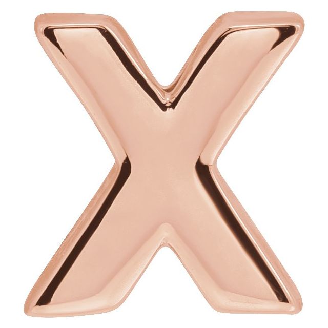 14K Rose Block Initial X Slide Pendant