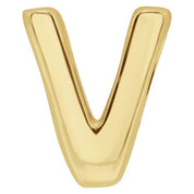 14K Yellow Block Initial V Slide Pendant