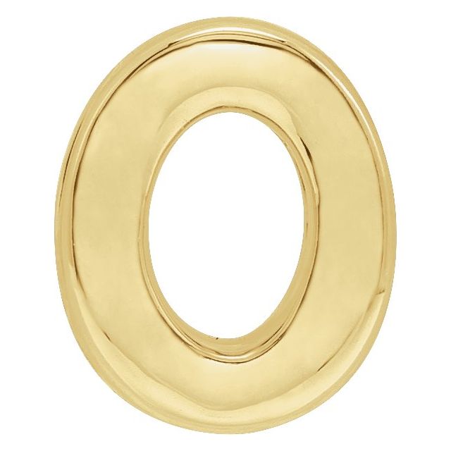 14K Yellow Block Initial O Slide Pendant