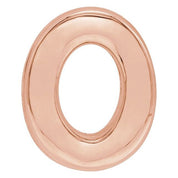 14K Rose Block Initial O Slide Pendant
