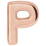 14K Rose Block Initial P Slide Pendant