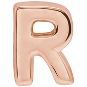 14K Rose Block Initial R Slide Pendant