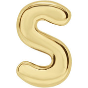 14K Yellow Block Initial S Slide Pendant