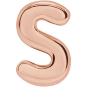 14K Rose Block Initial S Slide Pendant