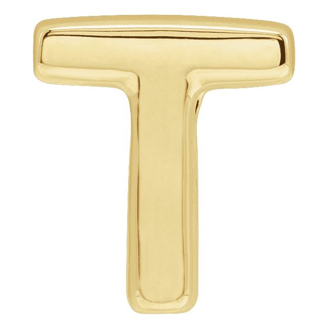 14K Yellow Block Initial T Slide Pendant