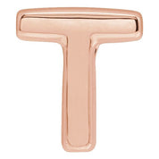 14K Rose Block Initial T Slide Pendant