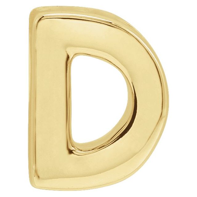 14K Yellow Block Initial D Slide Pendant