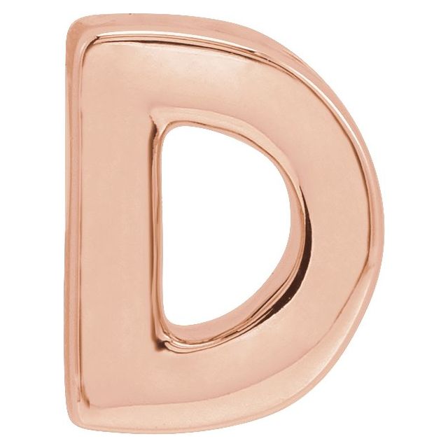 14K Rose Block Initial D Slide Pendant