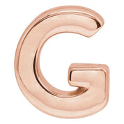 14K Rose Block Initial G Slide Pendant