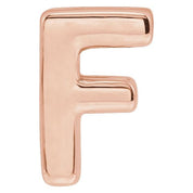 14K Rose Block Initial F Slide Pendant