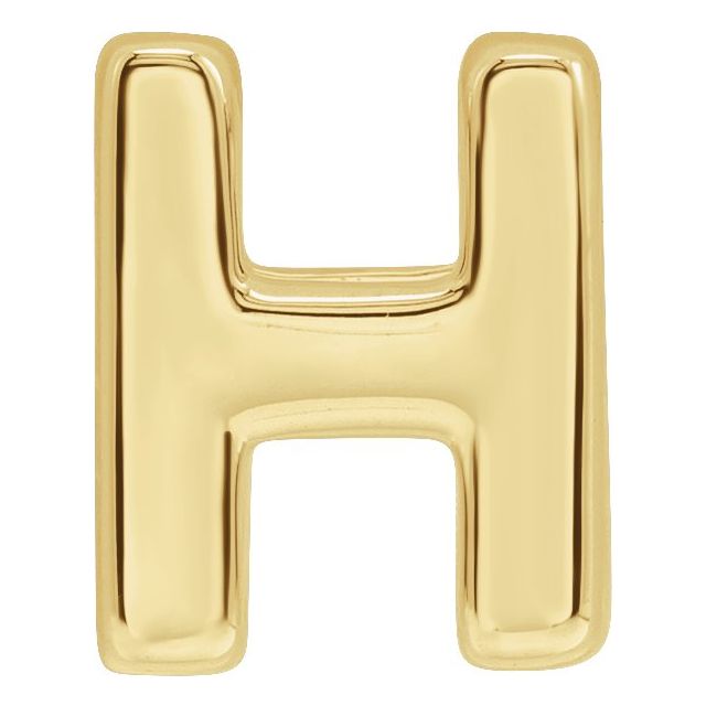 14K Yellow Block Initial H Slide Pendant