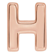 14K Rose Block Initial H Slide Pendant