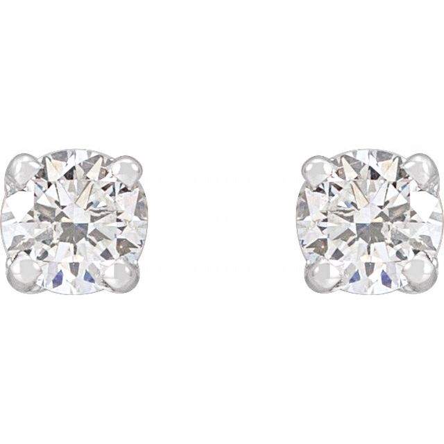 Sterling Silver 1/2 CTW Natural Diamond Stud Earrings