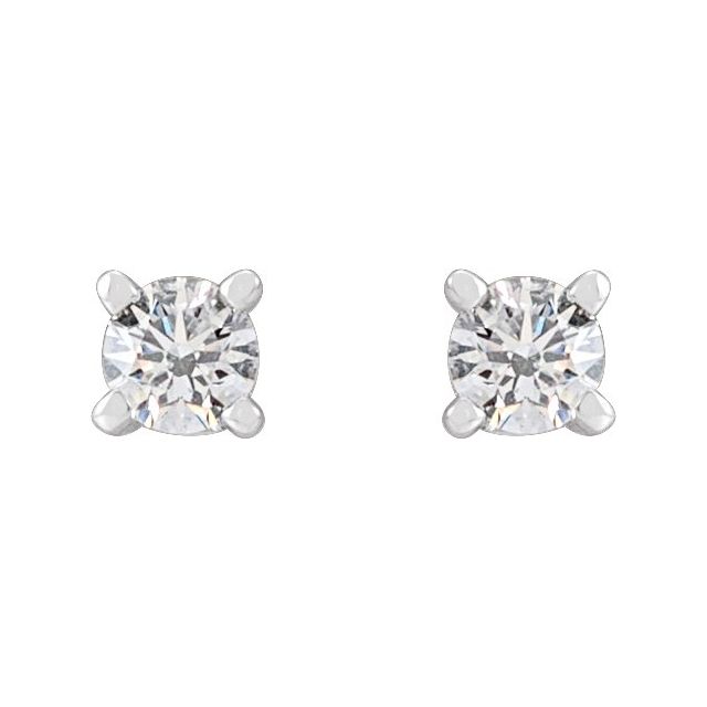 14K White 1/8 CTW Lab-Grown Diamond Stud Earrings