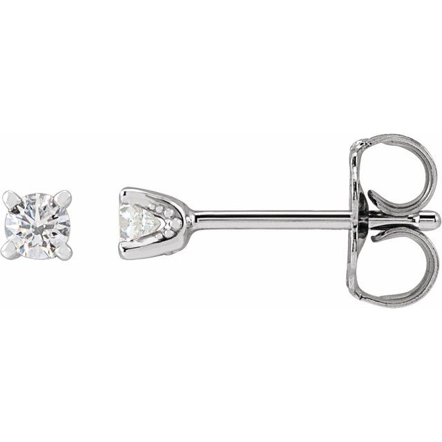 14K White 1/8 CTW Lab-Grown Diamond Stud Earrings