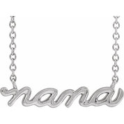 Sterling Silver 19.57x4.61 mm Nana 18" Necklace
