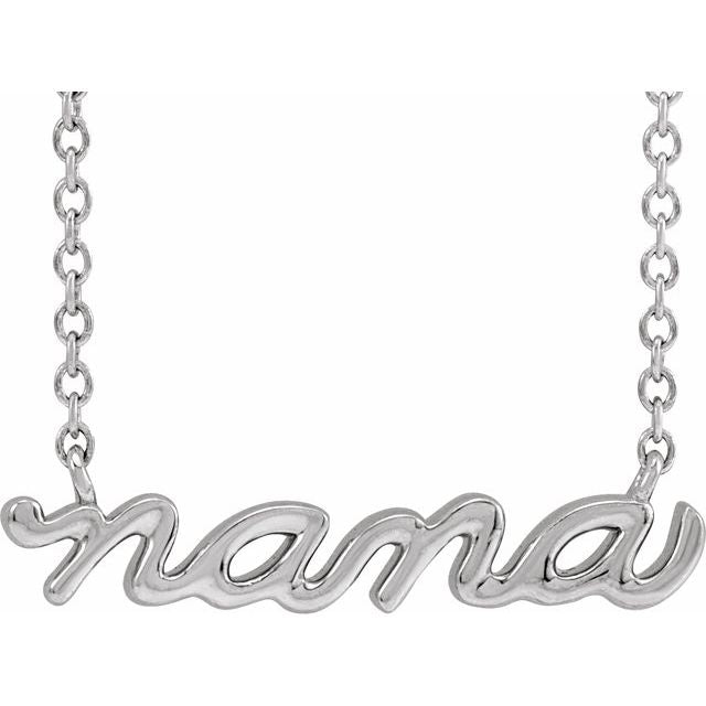 Sterling Silver 19.57x4.61 mm Nana 18" Necklace