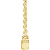 14K 19.57x4.61 mm Nana 18" Necklace in Yellow, White, and Rose Gold