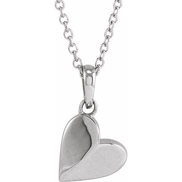 14K Heart Necklace 16-18" Length Elegant Pendant Jewelry for Women