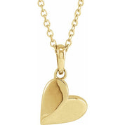14K Heart Necklace 16-18" Length Elegant Pendant Jewelry for Women