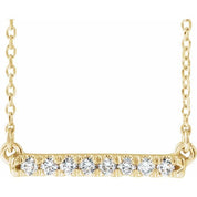 14K Yellow 1/8 CTW Lab-Grown Diamond French-Set Bar 18" Necklace
