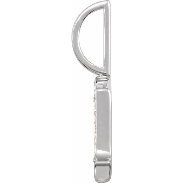 14K White .04 CTW Natural Diamond Gothic Initial G Charm/Pendant