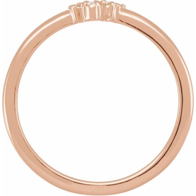 14K Rose .04 CTW Rose-Cut & Faceted Natural Diamond Stackable Ring