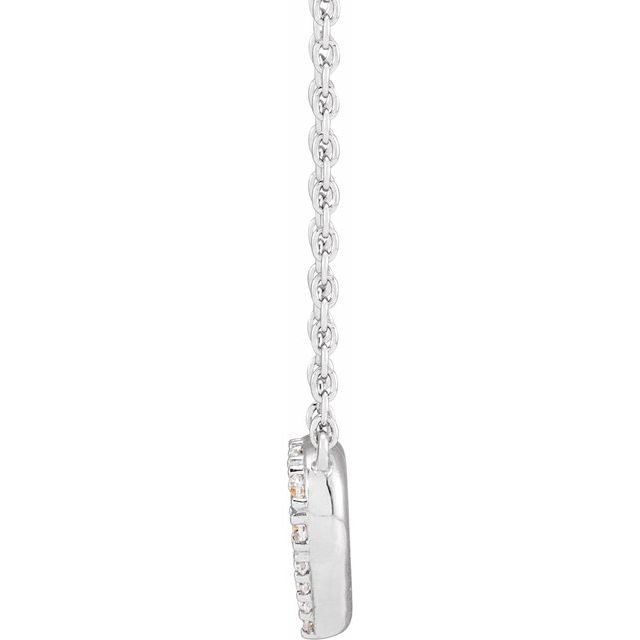 14K Lab-Grown Diamond Heart Necklace 16-18" with 3/8 to 1/5 CTW