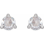 14K White 1/4 CTW Rose-Cut Natural Diamond Stud Earrings