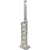 14K White .04 CTW Natural Diamond Gothic Initial L Charm/Pendant
