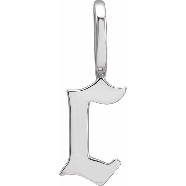 14K White Gothic Initial C Charm/Pendant