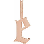14K Rose Gothic Initial E Charm/Pendant