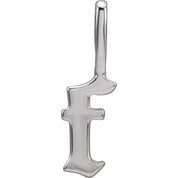 14K White Gothic Initial F Charm/Pendant