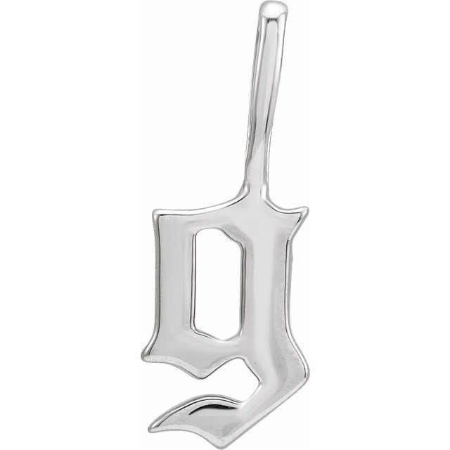 14K White Gothic Initial G Charm/Pendant