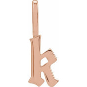 14K Rose Gothic Initial K Charm/Pendant