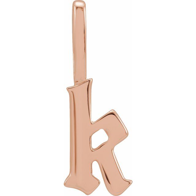 14K Rose Gothic Initial K Charm/Pendant