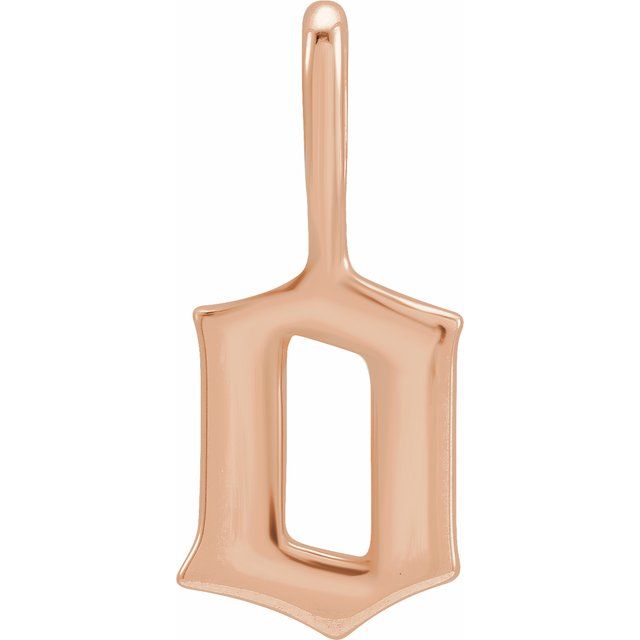 14K Rose Gothic Initial O Charm/Pendant