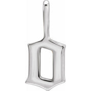 14K White Gothic Initial O Charm/Pendant