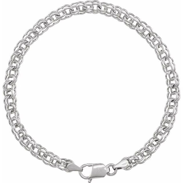 14K White 4.7 mm Cable 7" Chain