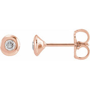 14K Rose 1/5 CTW Lab-Grown Diamond Domed Bezel-Set Earrings