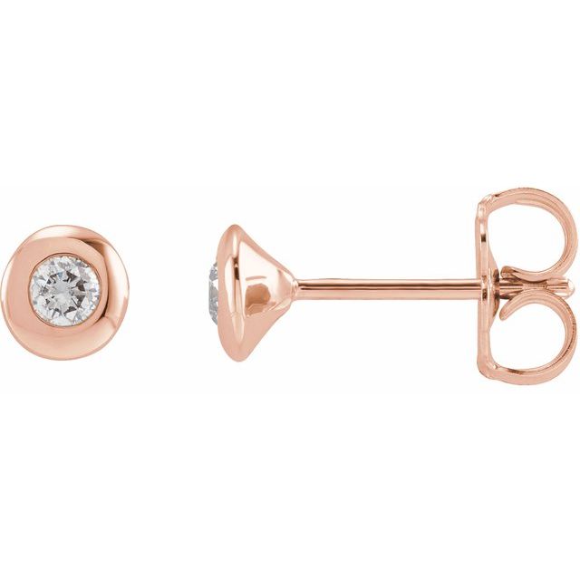14K Rose 1/5 CTW Lab-Grown Diamond Domed Bezel-Set Earrings