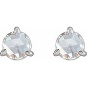 Platinum 1 CTW Rose-Cut Natural Diamond Stud Earrings